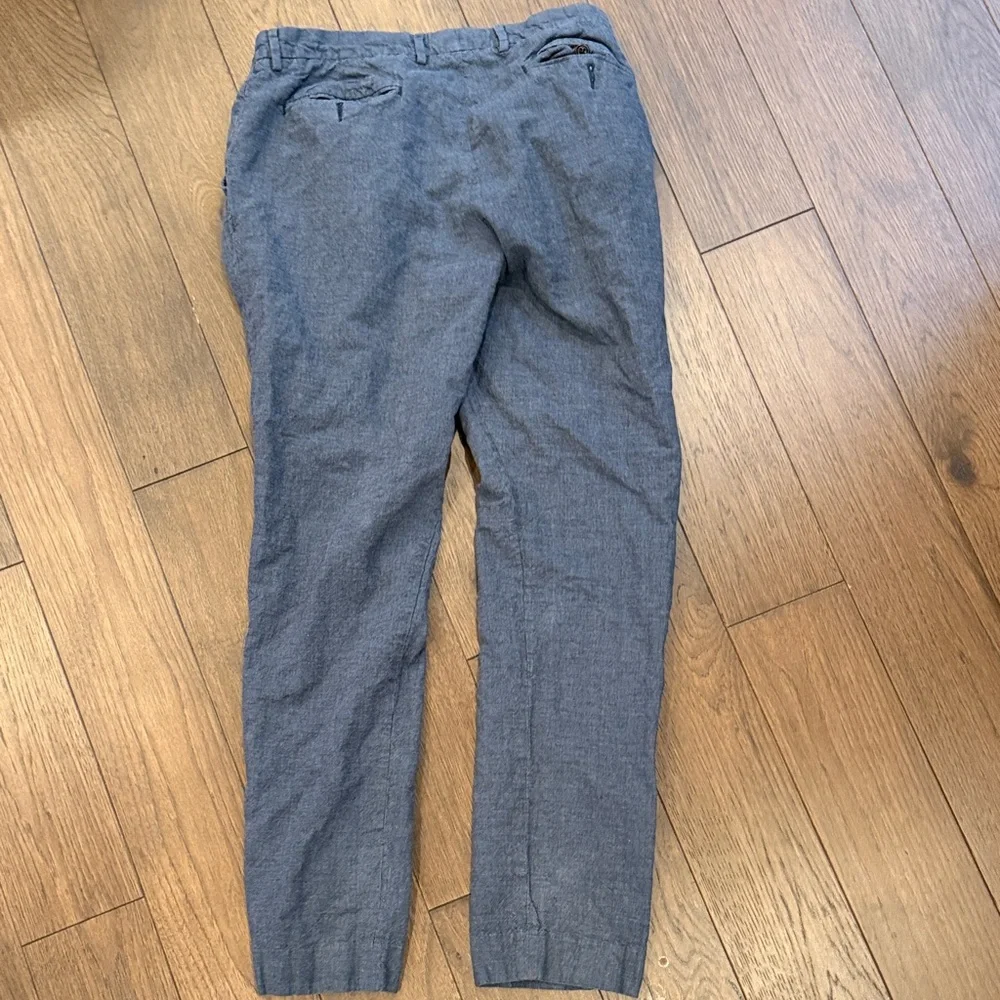 J. Crew Bowery Men's Blue Casual Pants Size 32 x 34 Linen Blend - C16-010